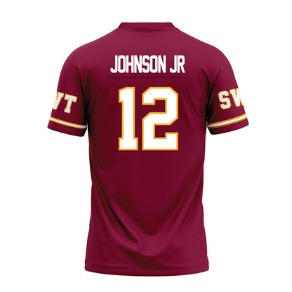 Texas State - NCAA Football : Lorenzo Johnson Jr - Maroon Premium Football Jersey-1