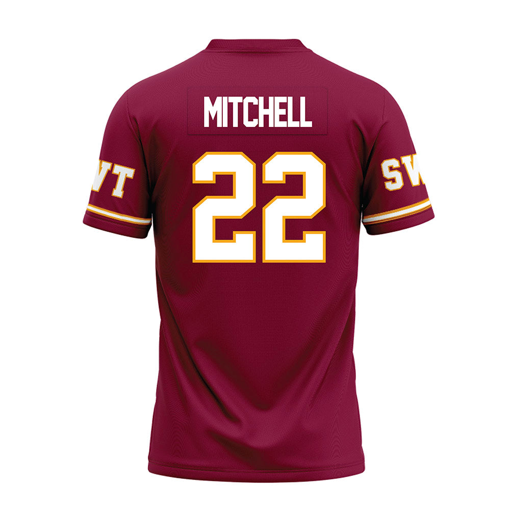 Texas State - NCAA Football : Will Mitchell - Maroon Premium Football Jersey-1