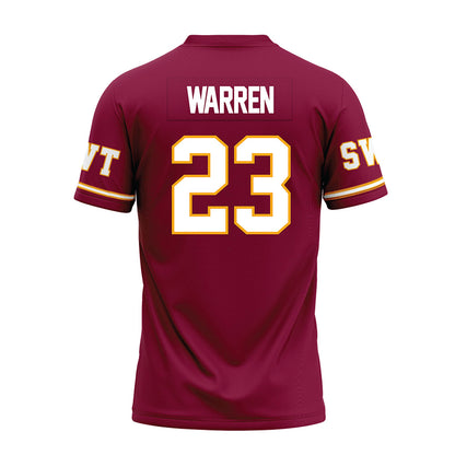 Texas State - NCAA Football : Xavier Warren - Maroon Premium Football Jersey-1