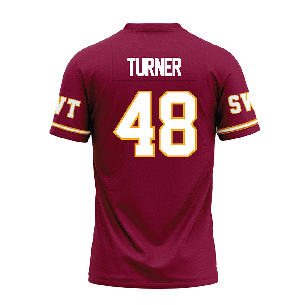 Texas State - NCAA Football : Austin Turner - Maroon Premium Football Jersey-1