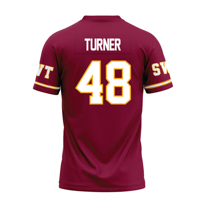 Texas State - NCAA Football : Austin Turner - Maroon Premium Football Jersey-1