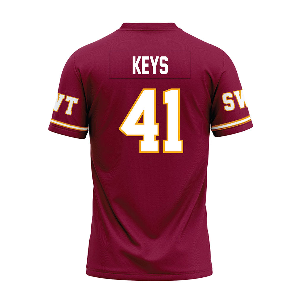 Texas State - NCAA Football : Dante Keys - Maroon Premium Football Jersey-1