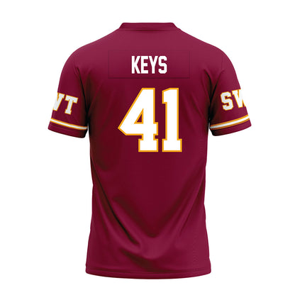Texas State - NCAA Football : Dante Keys - Maroon Premium Football Jersey-1