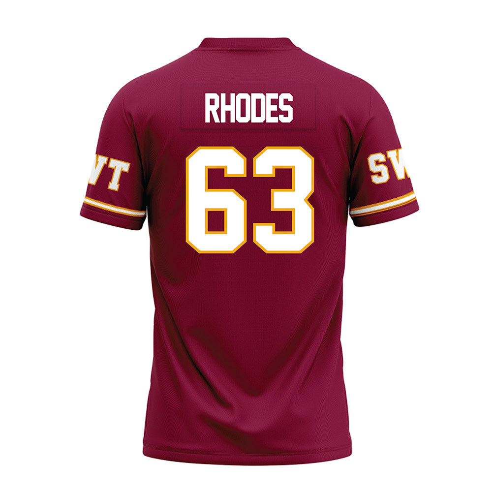 Texas State - NCAA Football : Aidin Rhodes - Maroon Premium Football Jersey