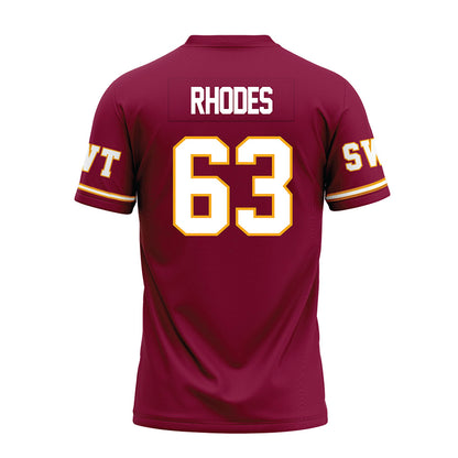 Texas State - NCAA Football : Aidin Rhodes - Maroon Premium Football Jersey