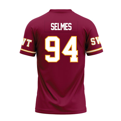 Texas State - NCAA Football : Joshua Selmes - Maroon Premium Football Jersey-1