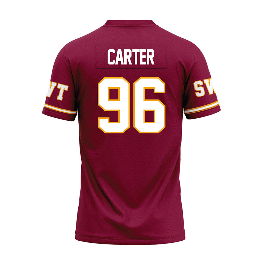 Texas State - NCAA Football : Bryce Carter - Maroon Premium Football Jersey-1