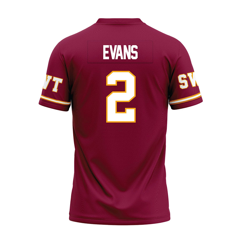 Texas State - NCAA Football : Kylen Evans - Maroon Premium Football Jersey-1