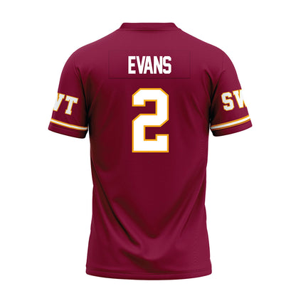 Texas State - NCAA Football : Kylen Evans - Maroon Premium Football Jersey-1