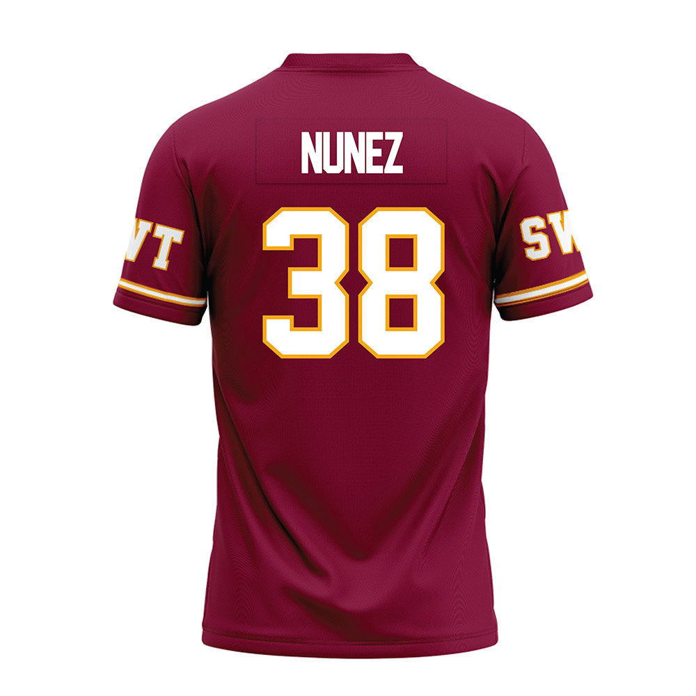 Texas State - NCAA Football : David Nunez - Maroon Premium Football Jersey-1