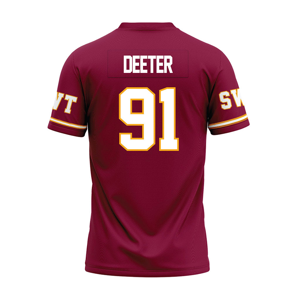 Texas State - NCAA Football : Jp Deeter - Maroon Premium Football Jersey-1
