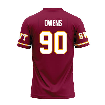 Texas State - NCAA Football : Chancellor Owens - Maroon Premium Football Jersey-1