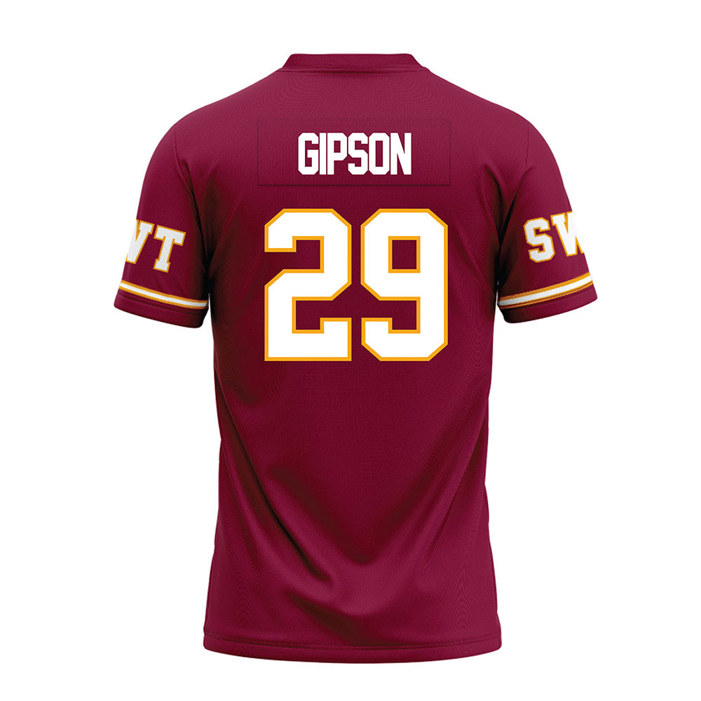 Texas State - NCAA Football : Greg Gipson - Maroon Premium Football Jersey-1