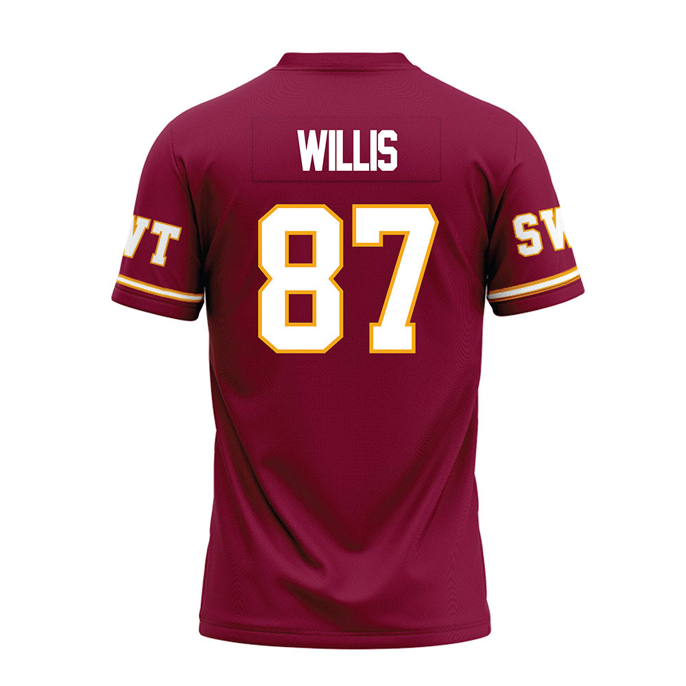 Texas State - NCAA Football : Kristopher Willis - Maroon Premium Football Jersey-1