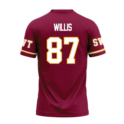 Texas State - NCAA Football : Kristopher Willis - Maroon Premium Football Jersey-1