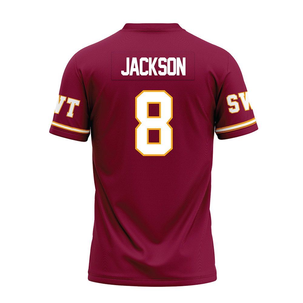 Texas State - NCAA Football : Brad Jackson - Maroon Premium Football Jersey-1