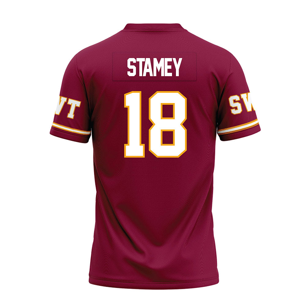 Texas State - NCAA Football : Ty Stamey - Maroon Premium Football Jersey-1