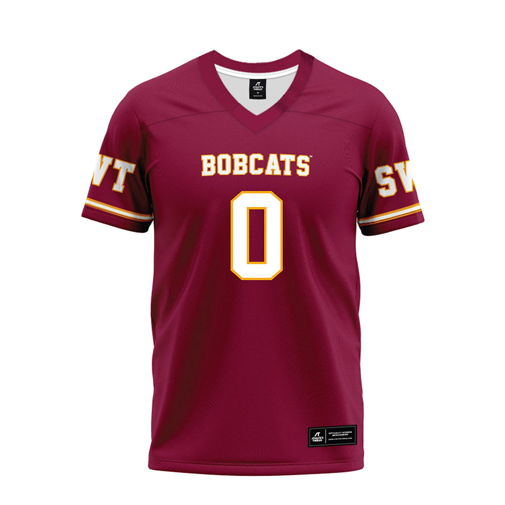 Texas State - NCAA Football : Taji Atkins - Maroon Premium Football Jersey-0