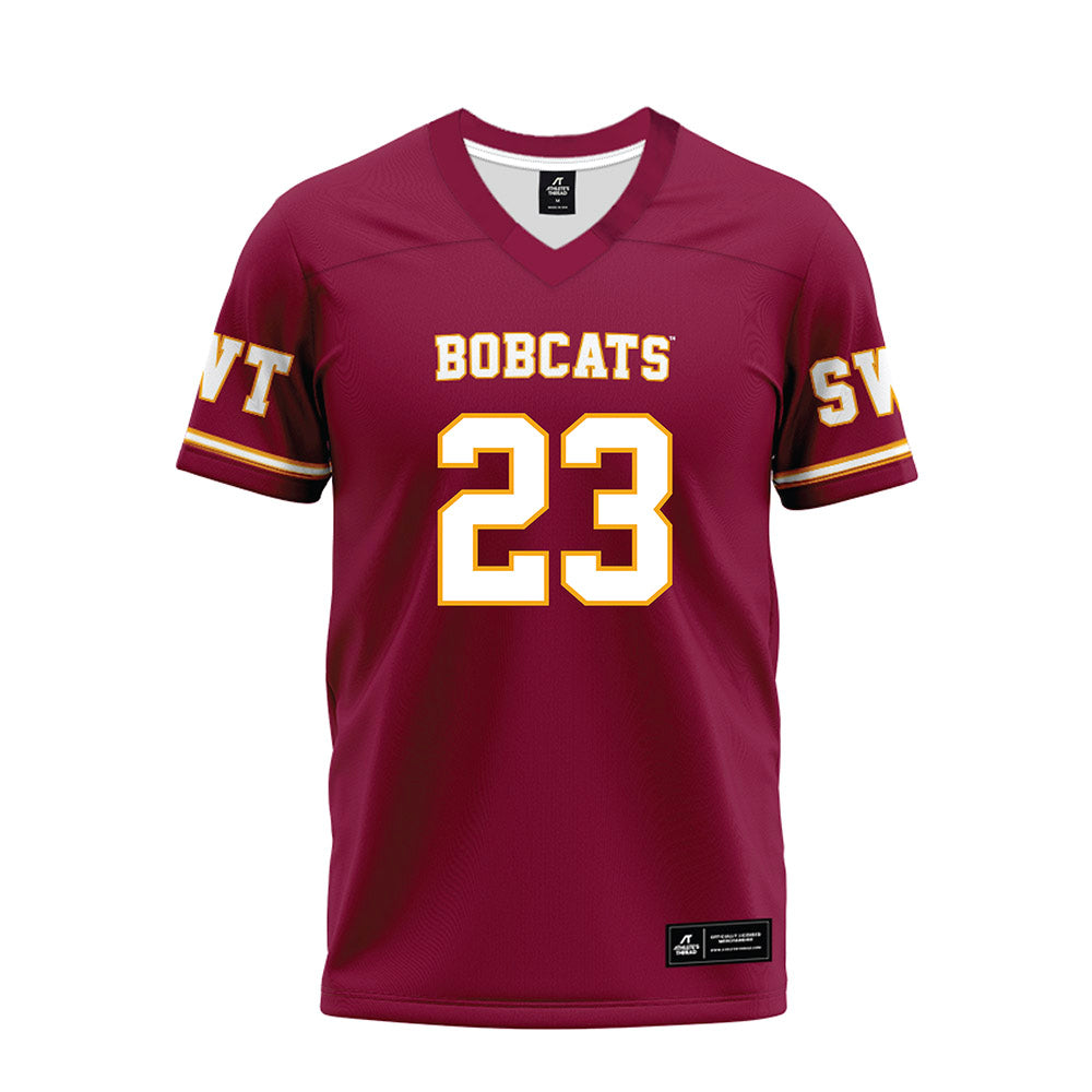 Texas State - NCAA Football : Xavier Warren - Maroon Premium Football Jersey-0