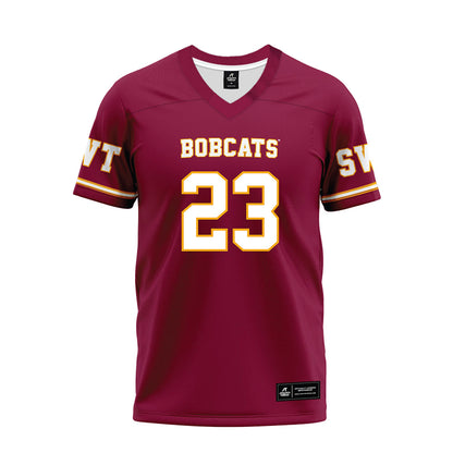 Texas State - NCAA Football : Xavier Warren - Maroon Premium Football Jersey-0