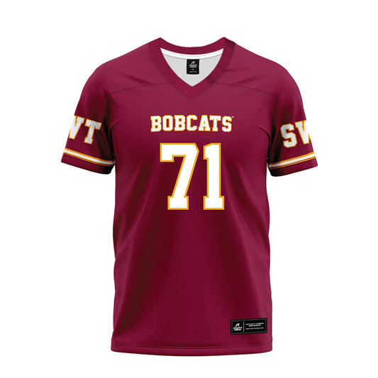 Texas State - NCAA Football : William Boone - Maroon Premium Football Jersey-0
