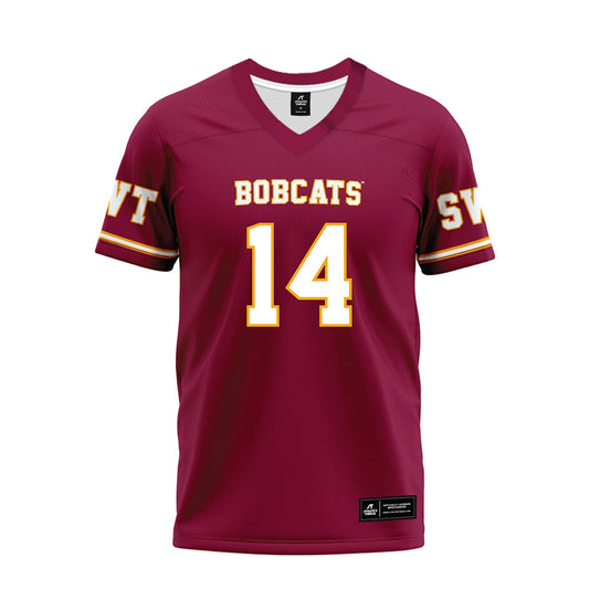 Texas State - NCAA Football : Jordan Martin - Maroon Premium Football Jersey-0