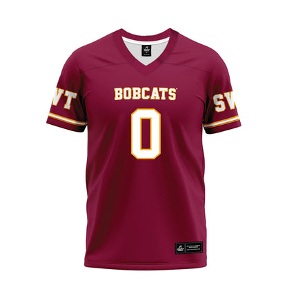 Texas State - NCAA Football : Jay Law - Maroon Premium Football Jersey-0