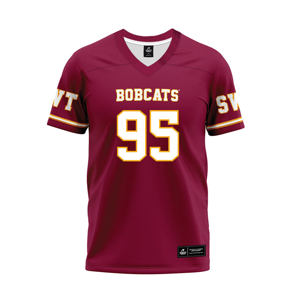 Texas State - NCAA Football : Jaylen Harris - Maroon Premium Football Jersey-0