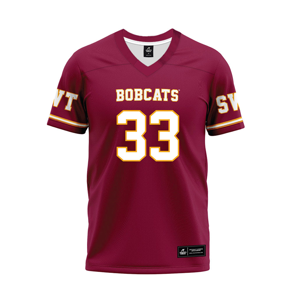 Texas State - NCAA Football : Blake Isbell - Maroon Premium Football Jersey-0