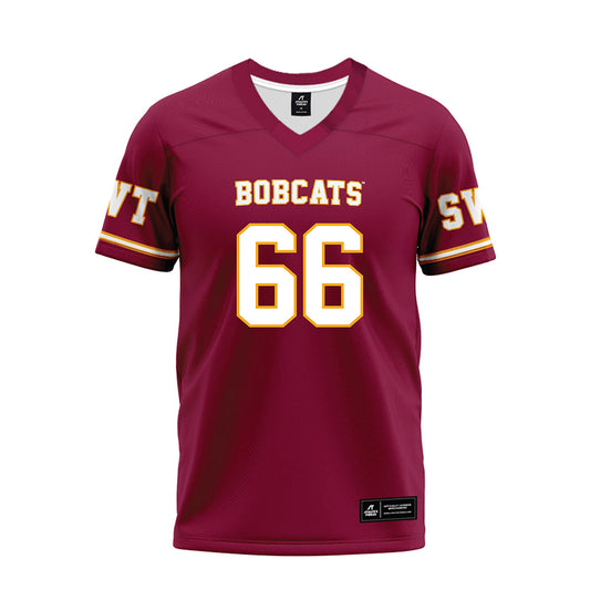 Texas State - NCAA Football : Justin Deleon - Maroon Premium Football Jersey-0