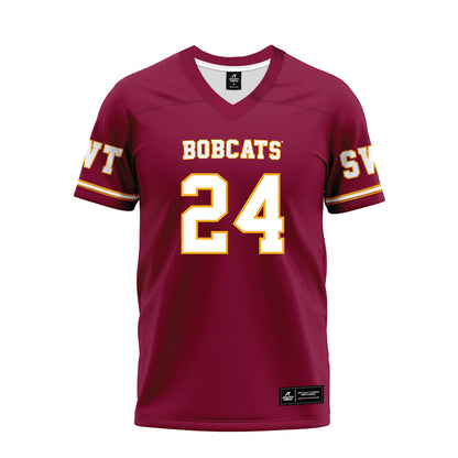 Texas State - NCAA Football : Juntavious Harris - Maroon Premium Football Jersey-0
