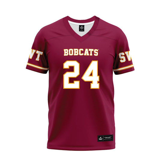 Texas State - NCAA Football : Juntavious Harris - Maroon Premium Football Jersey-0