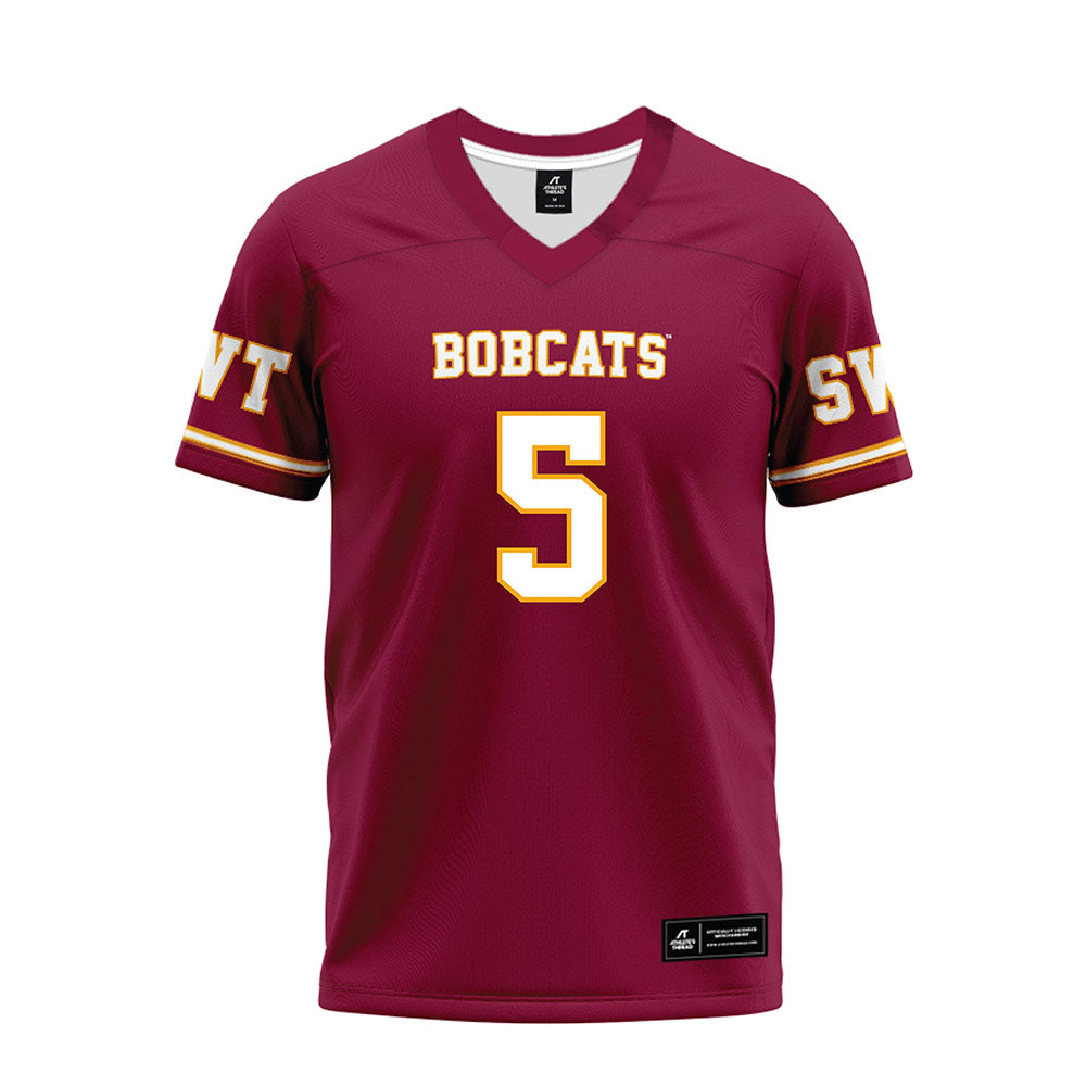 Texas State - NCAA Football : Dj Jackson - Maroon Premium Football Jersey