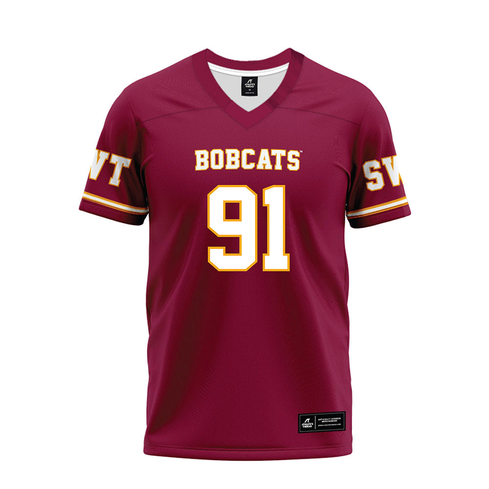 Texas State - NCAA Football : Jp Deeter - Maroon Premium Football Jersey-0