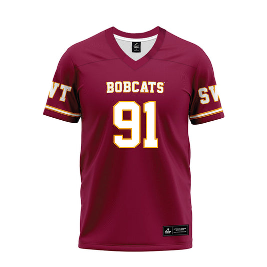 Texas State - NCAA Football : Jp Deeter - Maroon Premium Football Jersey-0