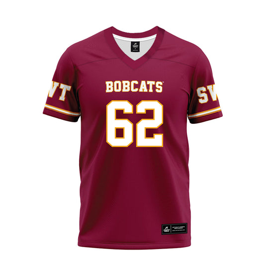 Texas State - NCAA Football : Teagan Lindsey - Maroon Premium Football Jersey-0