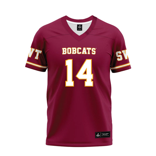 Texas State - NCAA Football : Jayden Bradley - Maroon Premium Football Jersey-0