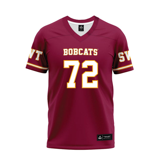 Texas State - NCAA Football : Kirk Gildon - Maroon Premium Football Jersey-0