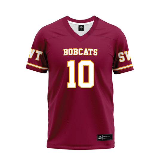Texas State - NCAA Football : Shaker Reisig - Maroon Premium Football Jersey-0