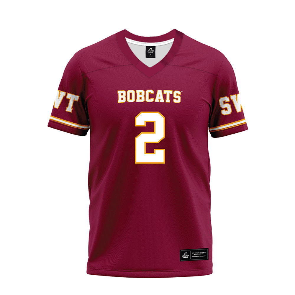 Texas State - NCAA Football : Kylen Evans - Maroon Premium Football Jersey-0