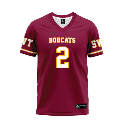 Texas State - NCAA Football : Kylen Evans - Maroon Premium Football Jersey-0