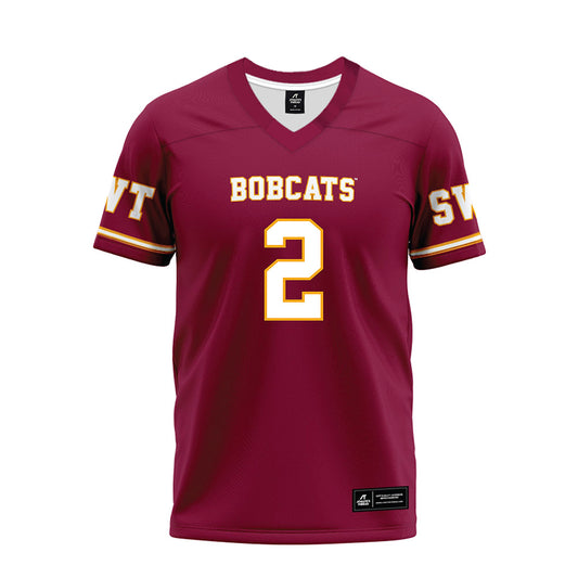Texas State - NCAA Football : Kylen Evans - Maroon Premium Football Jersey-0