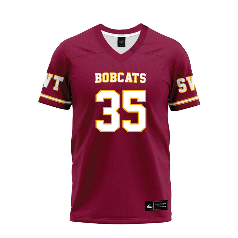 Texas State - NCAA Football : Emmanuel Peter - Maroon Premium Football Jersey-0