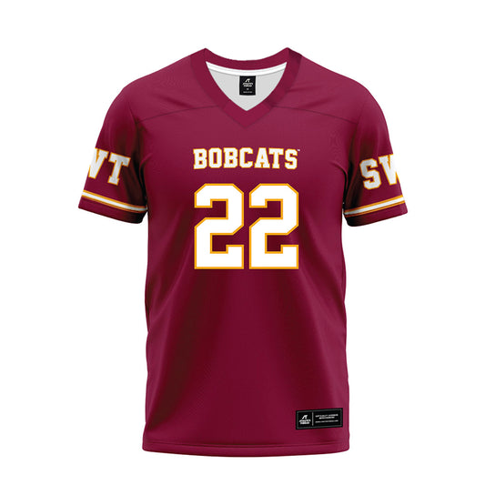 Texas State - NCAA Football : William Mitchell II - Maroon Premium Football Jersey-0