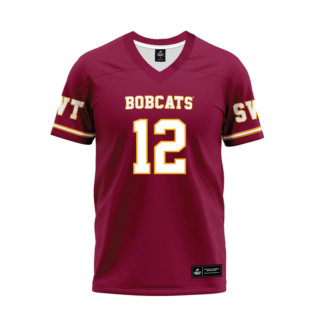 Texas State - NCAA Football : Lorenzo Johnson Jr - Maroon Premium Football Jersey-0