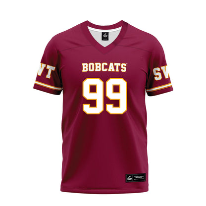 Texas State - NCAA Football : Kaleb James - Maroon Premium Football Jersey-0
