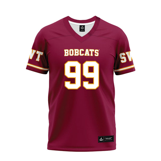 Texas State - NCAA Football : Kaleb James - Maroon Premium Football Jersey-0