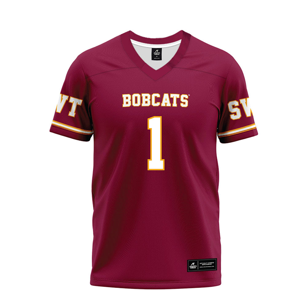 Texas State - NCAA Football : Amarion Atwood - Maroon Premium Football Jersey-0