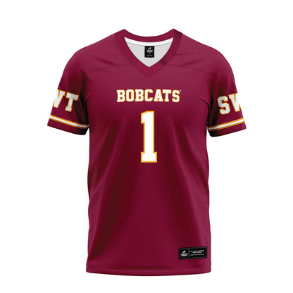 Texas State - NCAA Football : Amarion Atwood - Maroon Premium Football Jersey-0