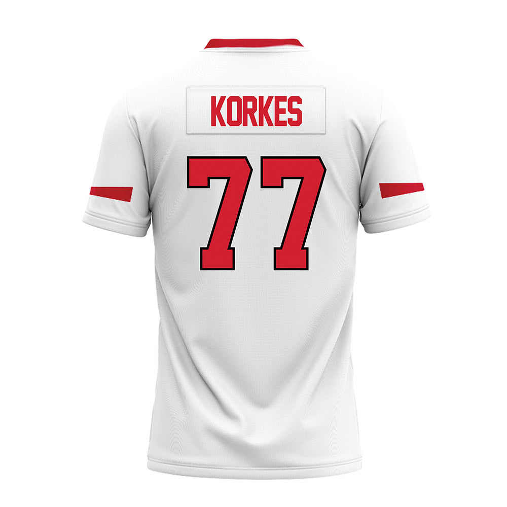 Marist - NCAA Football : Ethan Korkes - White Premium Football Jersey-1